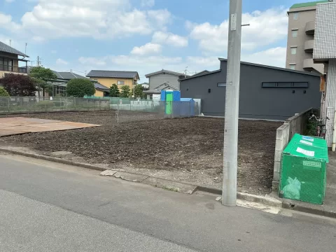 宇都宮市住吉町【土地】南西側より撮影現地土地　　2026年7月撮影※街並みを含む