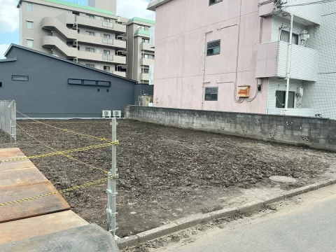 宇都宮市住吉町【土地】北西側より撮影現地土地　　2026年7月撮影※街並みを含む