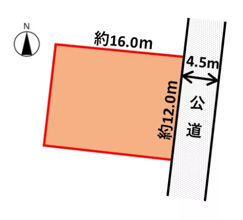 茨城県古河市新久田【土地】区画図　※地積測量図を基に作成しています。図面と現況が異なる場合は、現況優先となります。
