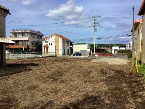 大田原市住吉町一丁目【土地】東側前面道路　※街並み含む