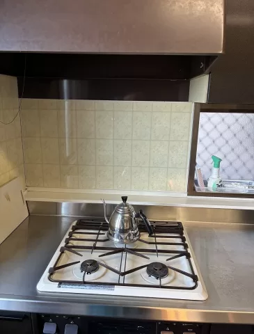 大田原市実取【4LDK+書斎】1F　キッチン　ガスコンロ