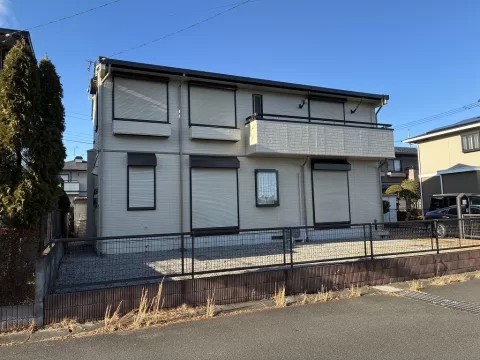 大田原市実取【4LDK+書斎】南側より撮影現地外観※街並みを含む　（２０２５年１２月撮影）