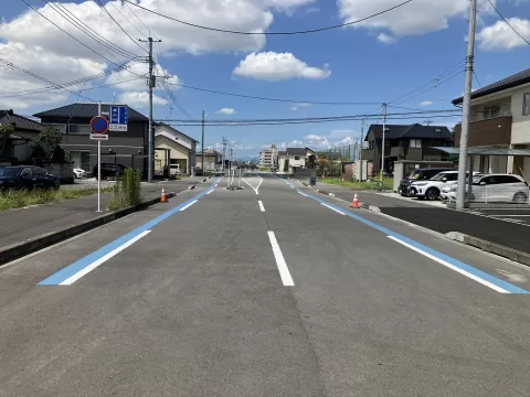 宇都宮市平松町【土地】将来の北側前面道路（土地区画整理事業令和８年度施工終了予定）　※街並み含む （2025年8月）撮影
