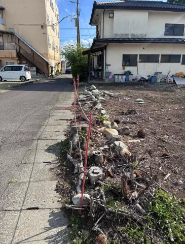 那須塩原市東町【土地】東側境界 ※街並み含む 現地（2026年5月）撮影
