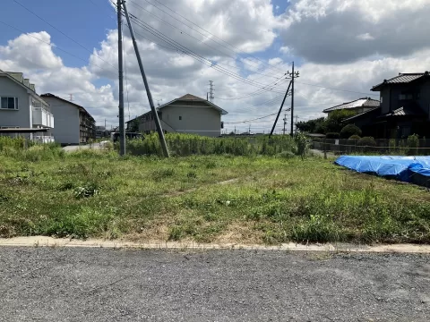 宇都宮市平松町【土地】西側より撮影現地土地　※街並み含む （2025年8月）撮影