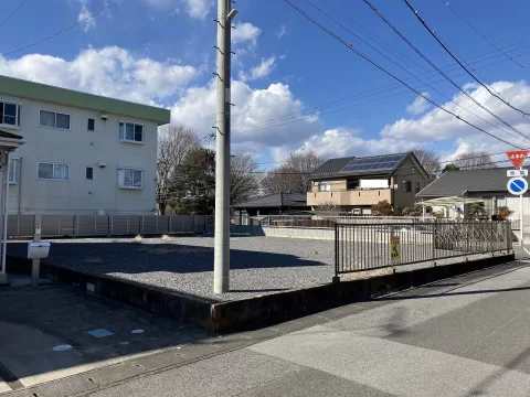 真岡市並木町三丁目【土地】南東側より撮影現地土地 ※街並み含む