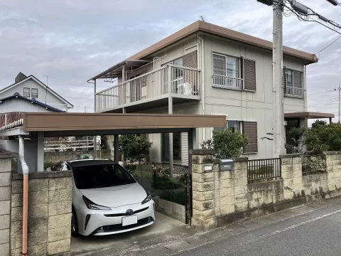 佐野市奈良渕町【5LDK】南東側より撮影現地外観　※街並み含む　現地（2025年11月）撮影