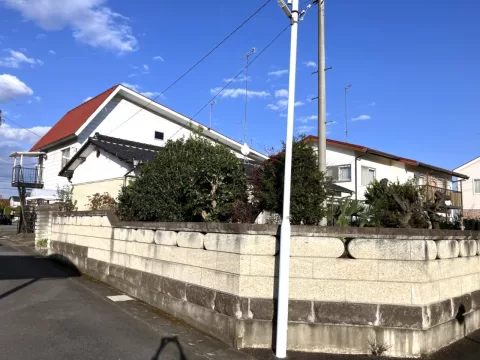 宇都宮市緑一丁目【土地】南西側より撮影現地土地　※街並み含む　現地（２０２５年１１月）撮影