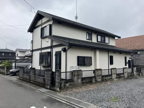 結城市結城【4LDK】北東側より撮影現地外観　（2026年6月）撮影 ※街並みを含む