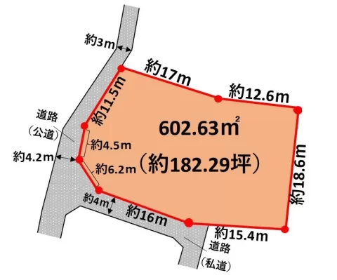 【小山市大字外城】※公図を基に作成しています。図面と現況が異なる場合は、現況優先となります。