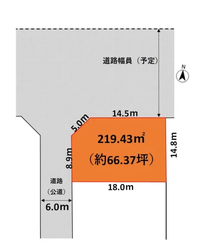 宇都宮市平松町【土地】※地積測量図を基に作成しています。図面と現況が異なる場合は、現況優先となります。
