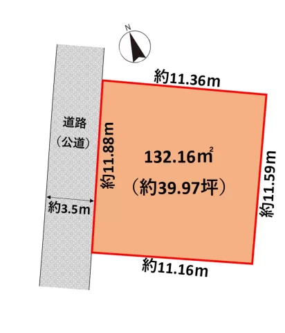 栃木市大町【土地】区画図　※図面と現況が異なる場合は、現況優先となります。