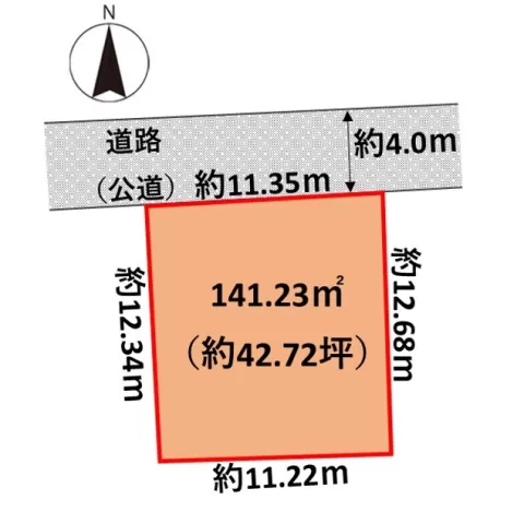 宇都宮市平松本町【土地】※画地点成果表を基に作成しています。図面と現況が異なる場合は、現況優先となります。