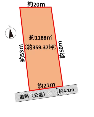 益子町大字塙【土地】区画図　※地積測量図を基に作成しています。図面と現況が異なる場合は、現況優先になります。
