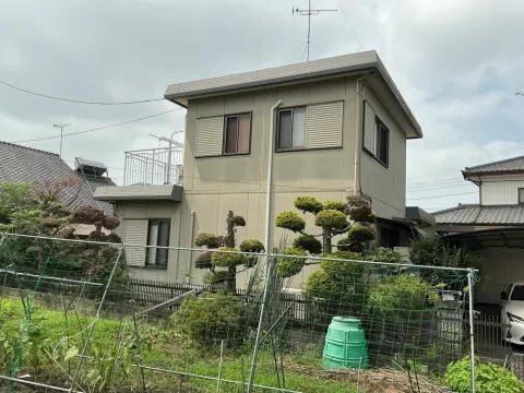 真岡市八木岡【3LDK】北東側より撮影現地外観（２０２６年　８月撮影）※街並みを含む