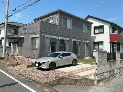 佐野市若宮上町【3LDK】南西側より撮影現地外観 ※街並み含む　（2026年8月）撮影