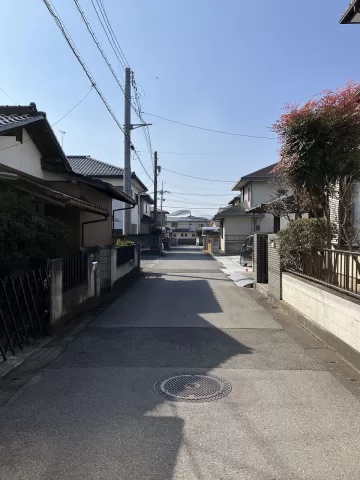 宇都宮市緑三丁目【土地】北側より撮影西側道路　※街並み含む　現地（２０２６年２月）撮影
