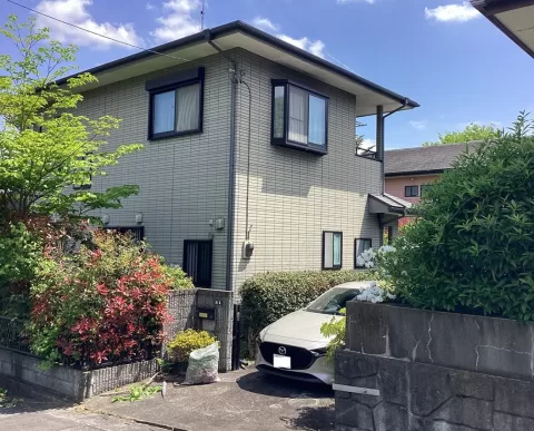 那須烏山市小倉【3LDK】西側道路より撮影現地外観 ※街並み含む　（2026年4月）撮影