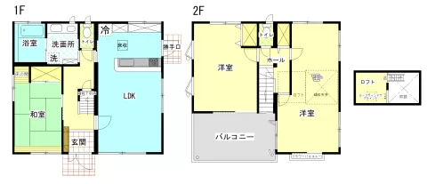 小山市東間々田三丁目【3LDK+ロフト】間取り図　※図面と現況が異なる場合は、現況優先となります。
