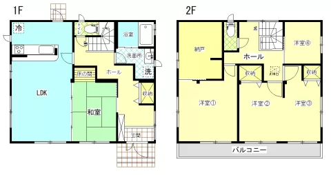 小山市東城南五丁目【4LDK】間取り図　※図面と現況が異なる場合は、現況優先となります。