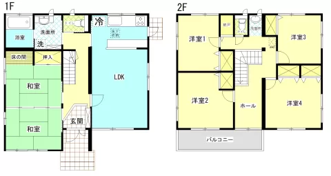 栃木市藤岡町部屋【6LDK】間取り図　※図面と現況が異なる場合は、現況優先となります。