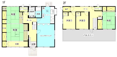 大田原市薄葉【5LDK】間取り図　※図面と現況が異なる場合は、現況優先となります。