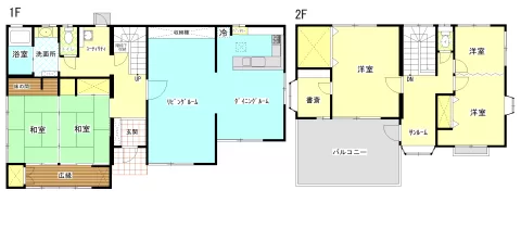 日光市足尾町【4LDK】間取り図　※図面と現況が異なる場合は、現況優先となります。