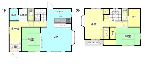 那須烏山市小倉【3LDK】間取り図　※図面と現況が異なる場合は、現況優先となります。
