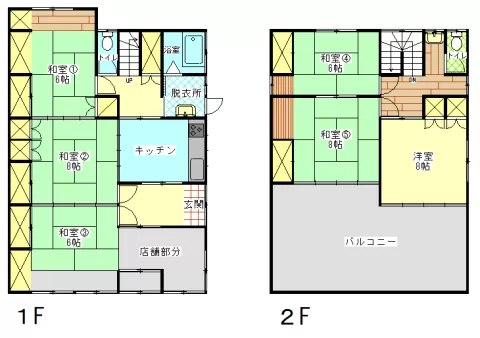 真岡市荒町三丁目【６K+店舗スペース】図面と現況が異なる場合には、現況優先となります。